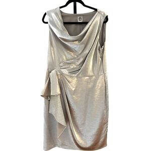 Anne Klein Dress-size 16 ruched side,‎ sleeveless cocktail dress- champagne